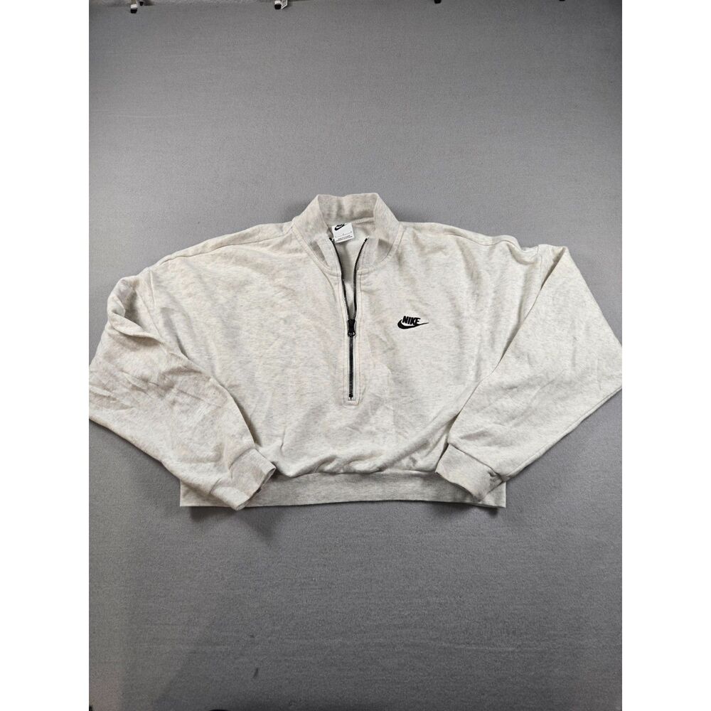 Nike Women’s Quarter-Zip Pullover Sweatshirt – Size Large – Light Gray